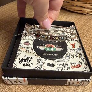 NWT Retired Alex and Ani Silver Friends Logo Bracelet
